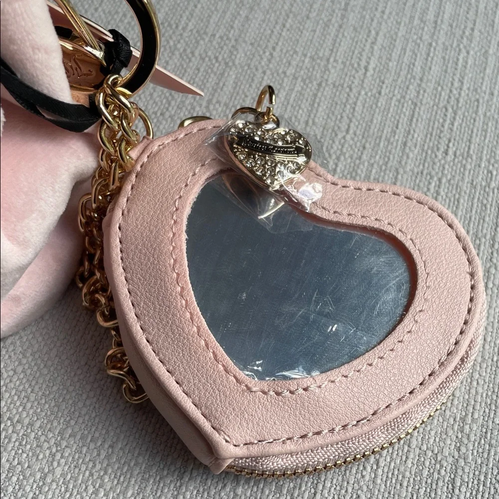 Juicy Couture angel Velvet Drawstring and heart micro bags - pink clay